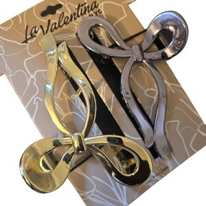 The La Valentina Silver Gold Hair  Claw Clip Minimalist Chic Modern Piece